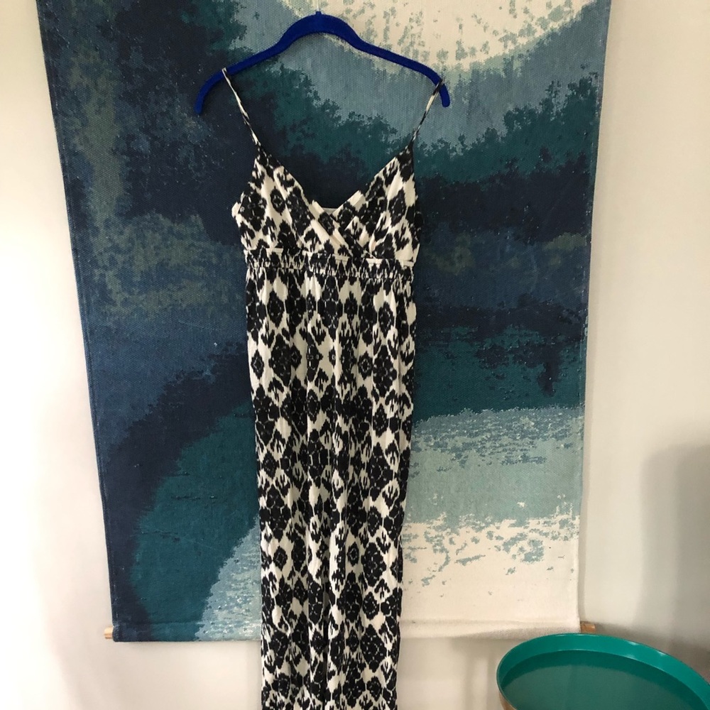 Navy and white empire maternity dres